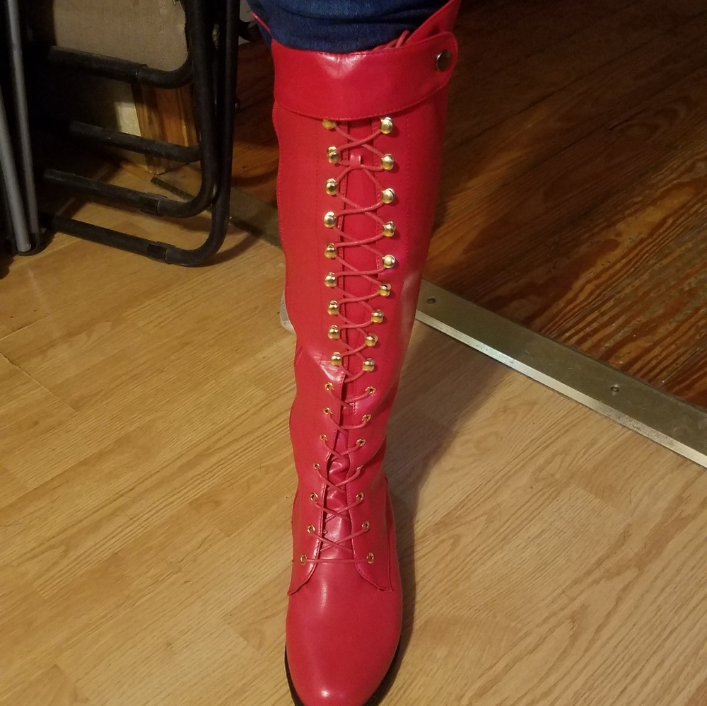 Red boots size 10